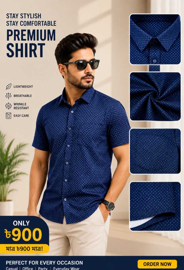 High-End,Short,Sleeve,Casual,Shirt